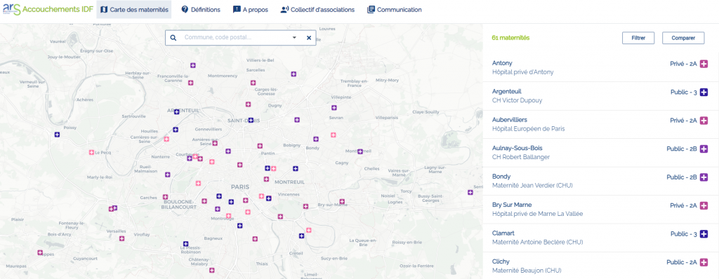 Le site accouchements.sante-idf.fr a été réalisé en mode « Agile » par les équipes du GIP SESAN sur la base de technologies open source. Depuis son ouverture le 16 juin, près de 25 000 visites ont été enregistrées. Il est attendu en moyenne une centaine de connexions par jour.